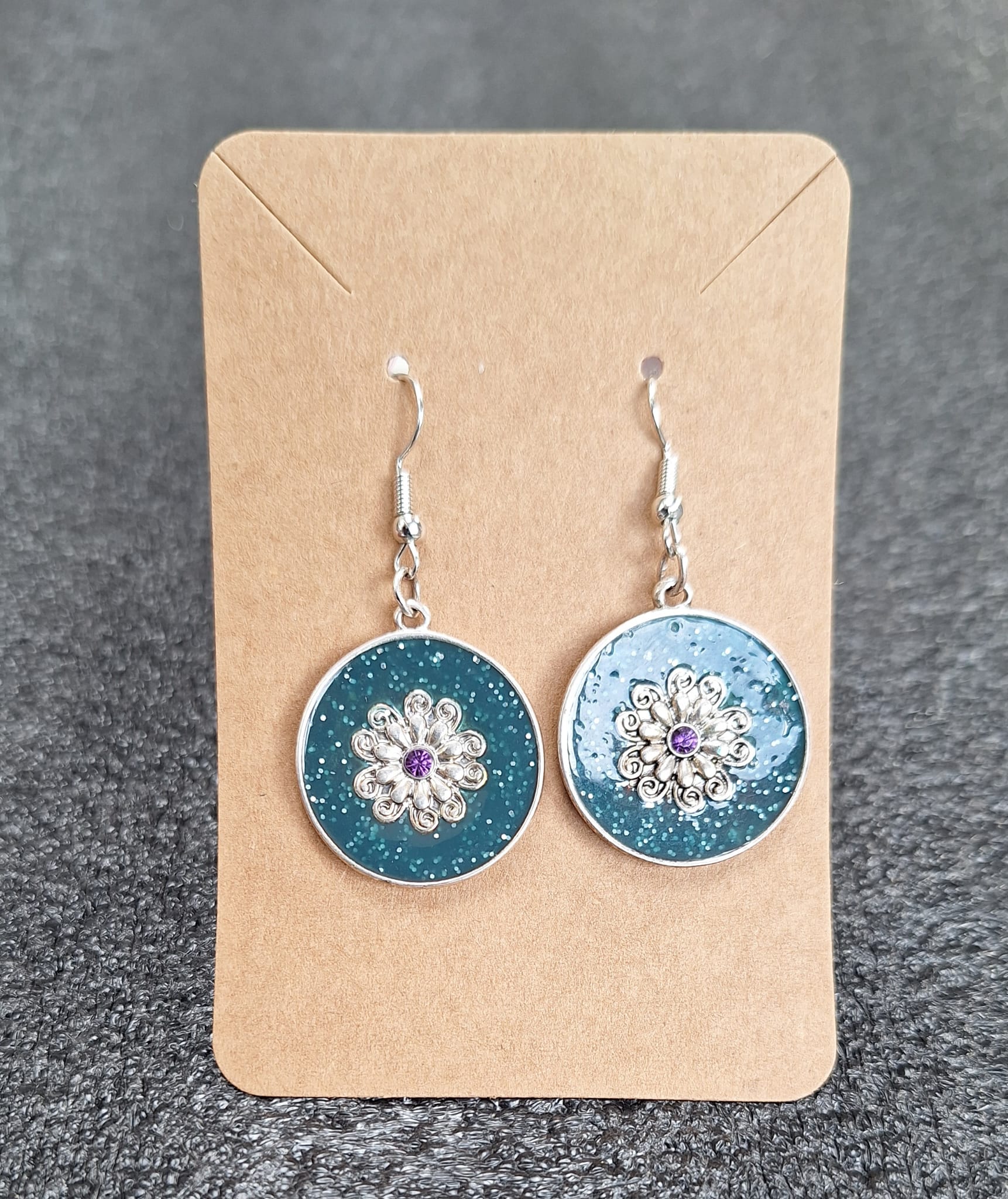 Blue Swirl Hoop Earrings